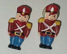 Vintage LIL Drummer Boy Toy Soldiers Pair Earrings Nut Cracker Holiday Gift