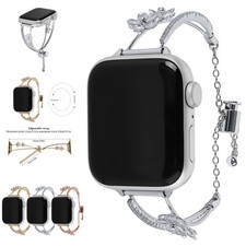 For Apple Watch Series 10 9 8 7 6 5 4 3 Ultra SE Diamond Metal Bracelet Strap