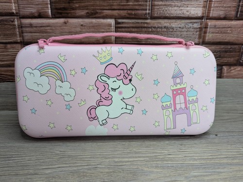 Nintendo Switch Pink Unicorn Carrying Case W/ Stitch & Angel Protective Cover - Picture 9 of 12