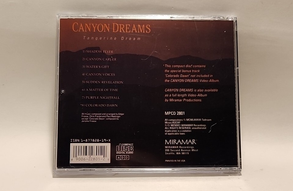 【時間指定不可】 CD Dream Tangerine Dreams Canyon Same for 2801 MPCD Mirimar 絵画