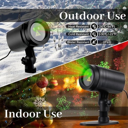 16 Patrones Navidad Proyector Luz Interior LED Móvil Láser Copo de Nieve Lámpara Reino Unido - Imagen 5 de 6
