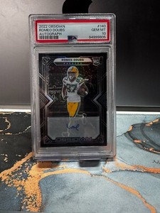 2022 Obsidian Football Romeo Doubs Rookie AUTO Silver 3/199 Packers GMT 10