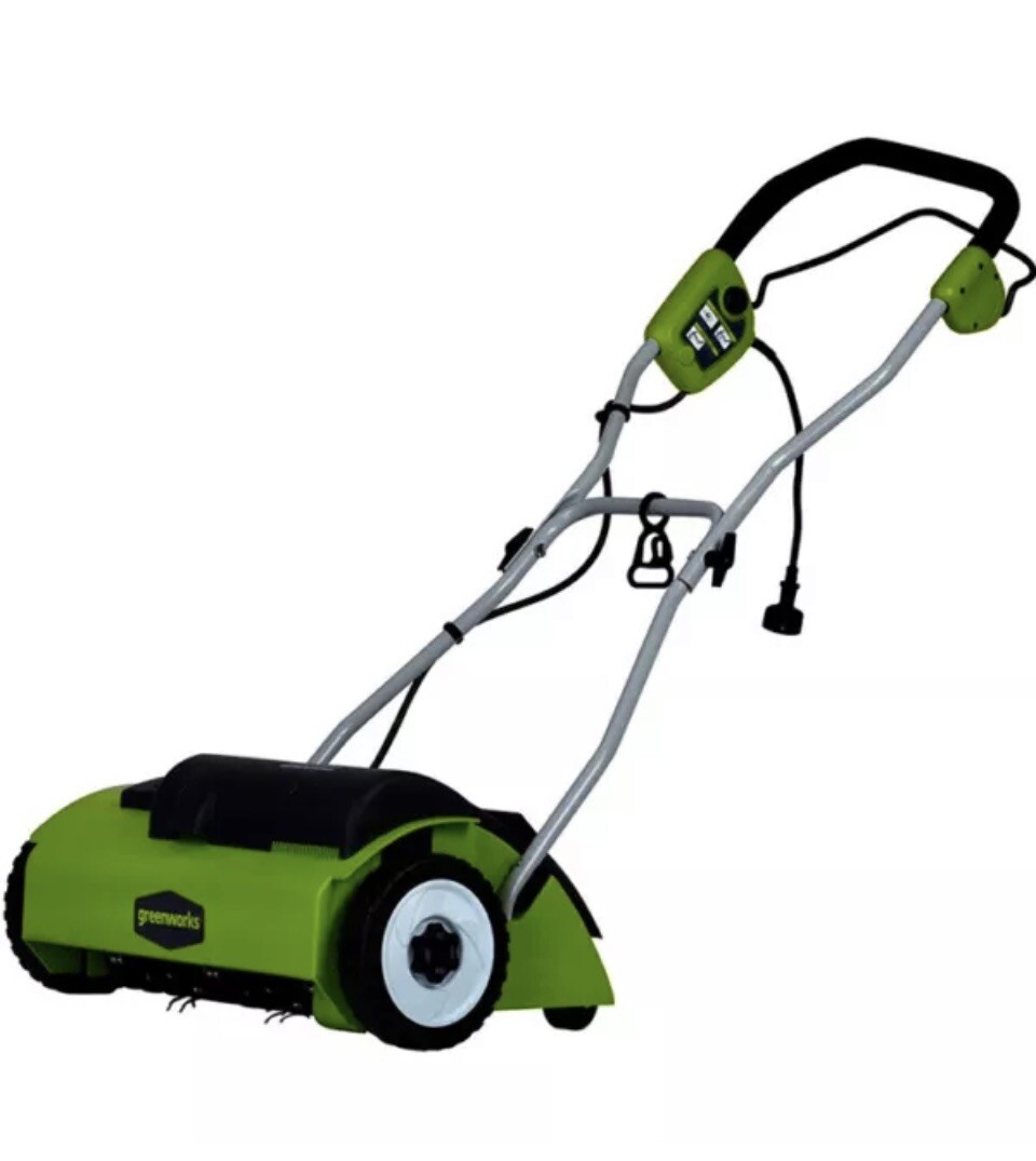 Greenworks 14” 10 Amp Electric Corded Dethatcher 27022 Green New