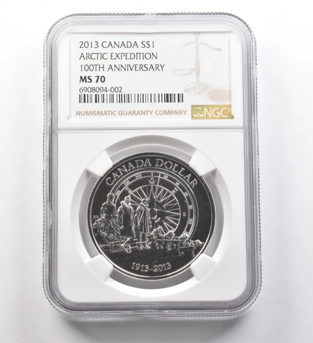 2013 Canada Silver Dollar Arctic Expedition 100th Anniversary MS70 NGC *8278