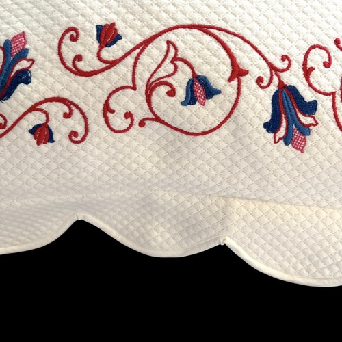 DEA Italy Embroidered Boudoir Pillow Sham Egyption Cotton White 22 x 17 1/2 - Picture 3 of 8