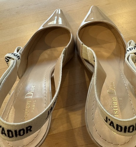 Dior Women's J'Adior Slingback Pumps Nude Patent Leather 39 - Picture 7 of 9