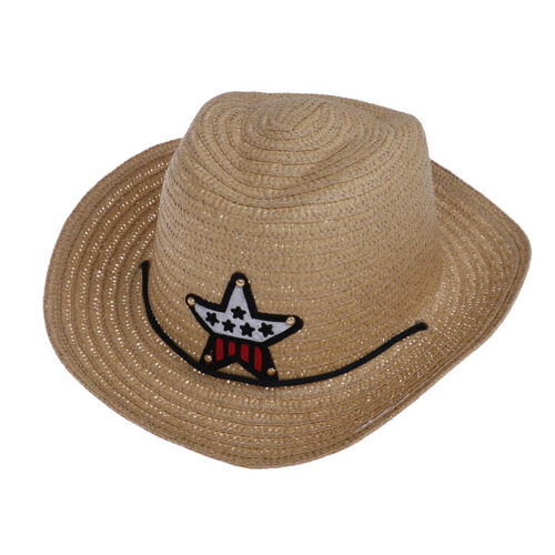 Kids boys girls cowboy summer breathable hat straw sun hat children hatsB-lu - Picture 8 of 9