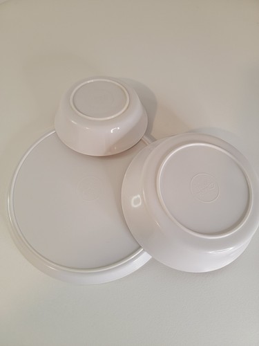 Vintage Oneida Childs Dish Set Rabbit Bunny Melamine Plate Bowls Set Of 3 - Picture 7 of 7