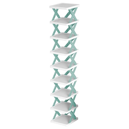 9 Tier Shoe Rack Space Saving Vertical Single Pairs Shoe Shelf Storage Organizer - Picture 18 of 25