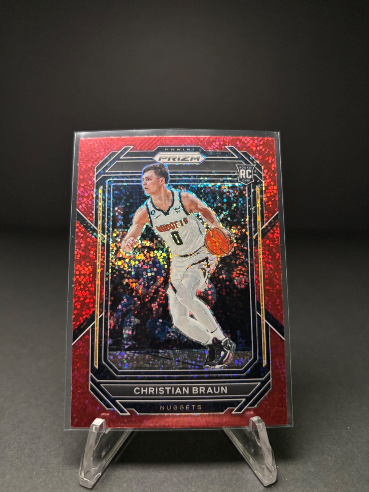 2022-23 Prizm Sparkle - CHRISTIAN BRAUN #223 Red Sparkle SP - Nuggets ROOKIE RC