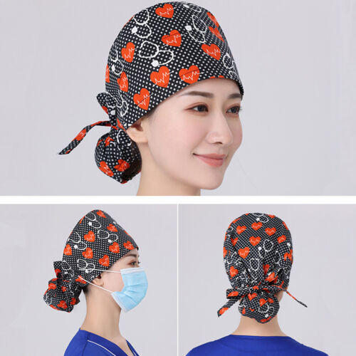 Surgical Scrub Hat Bouffant Cap For Long Hair Women Doctor Nurses Head Cover - Picture 2 of 13