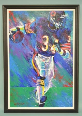 WALTER PAYTON Hand Signed LIFESIZE ORIGINAL PAINTING by BILL LOPA CHICAGO BEARS - Picture 1 of 1