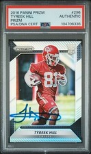 Tyreek Hill Signed Auto 2016 Panini Prizm Silver Prizm Rookie RC Card #296 - PSA