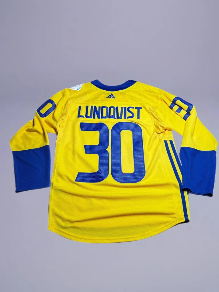 Camiseta Oficial Henrik Lundqvist M Amarilla 2016 Mundial Hockey Suecia Adidas Foto 2 de 4