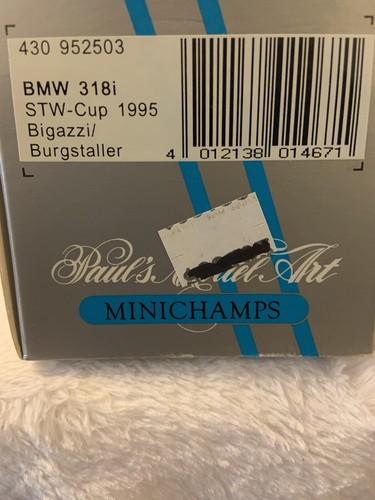 1:43 diecast Minichamps BMW 318 I #3,STW Cup 1995,Bigazzi/Bergstaller. (176) - Picture 4 of 4