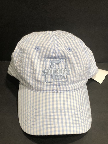 Southernpoint Seersucker Baby Blue/White hat/baseball cap Adjustable Strap NWT - Picture 2 of 7