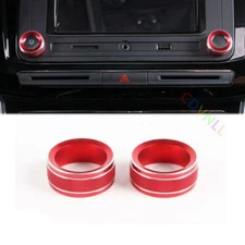 Inner CD Switch Button Knob Cover Bezel For VW Passat B8 2016-2018 Red Aluminum