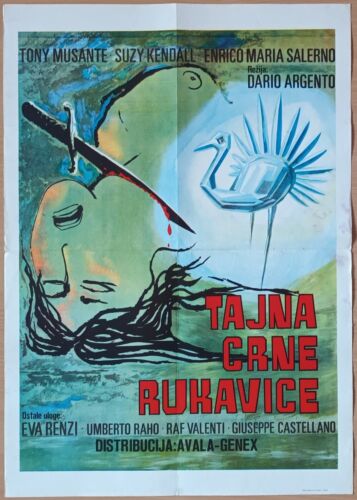 The Bird With the Crystal Plumage ORIGINAL Yugoslavian 1970 POSTER Dario Argento - Picture 1 of 2