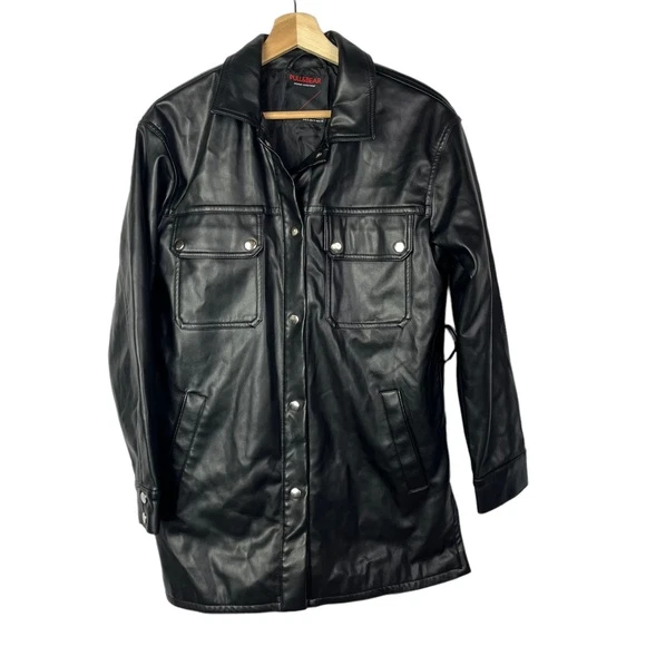 Faux leather puffer jacket - pull&bear