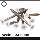 Spanplattenschrauben Edelstahl Torx | Holzschrauben | Schrauben Weiß RAL9016