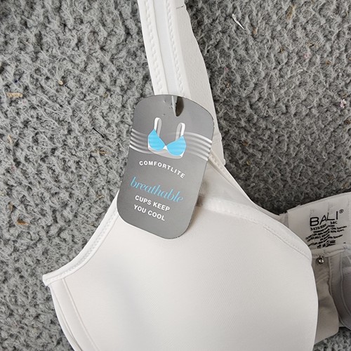 Bali One Smooth U Ultra Light Underwire Bra Women's 38C White Adjustable Strap - Bild 12 von 15