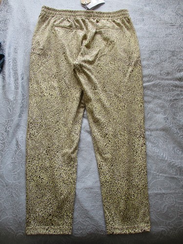 ICHI- YELLOW/BROWN PATTERNED, 3/4 LENGTH LEGGINGS/TROUSERS - SIZE L - Picture 4 of 10