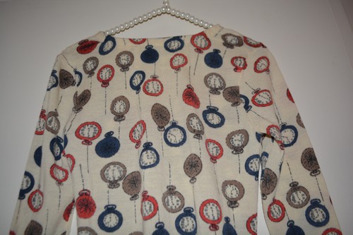 S Nuevo Anthropologie Celeb "Tick Tock Cardigan" Reloj Reloj Lana Suéter Raro - Imagen 10 de 10