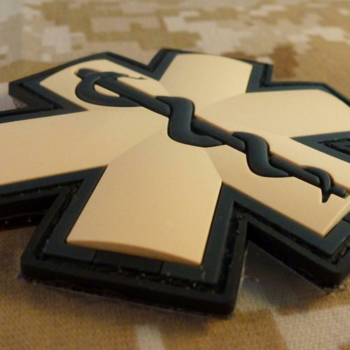 EMT EMS paramedic medic PVC desert AOR1 arid DCU tactical touch fastener patch - Picture 3 of 5