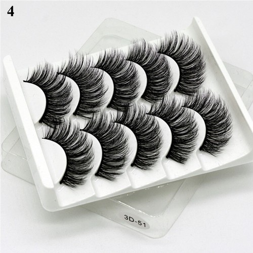 5 Pair False Eyelashes 3D Fake Lashes Eyelash Extension Wispy Fluffy Makeup Tool - Picture 23 of 25
