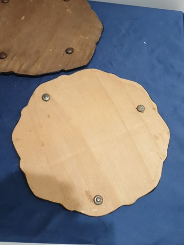 2X Vassoio A Specchio E Metallo Con Base In Legno Anni 30 - Foto 5 di 12