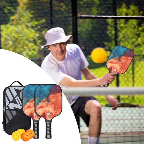 Pickleball Paddles Set of 2 Carbon Fiber Paddles with 4 Pickleball Balls and Bag - Picture 33 of 60