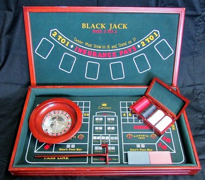 Excalibur Electronics 3-in-1 Casino House Roulette Craps Black Jack Wood  Case | eBay