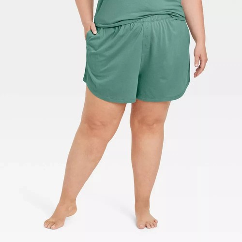 Women's Jersey Pajama Shorts - Auden Green Size XL - Picture 5 of 12