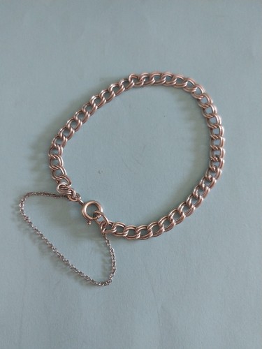 Vintage Dainty DOUBLE LINK Sterling Silver CHARM BRACELET 7 Inch ~ 5.3 GM ~ EXC - Picture 2 of 10