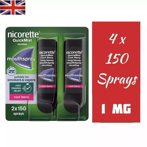 Nicorette QuickMist Cool Berry 1mg/Spray Mouth Spray 2 x 2 - 8 Weeks* Bundle - Picture 2 of 6