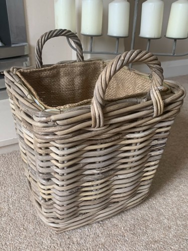 Rattan Log / Storage / Kindling Baskets, Excellent Quality, Hessian Lined - Picture 21 of 33