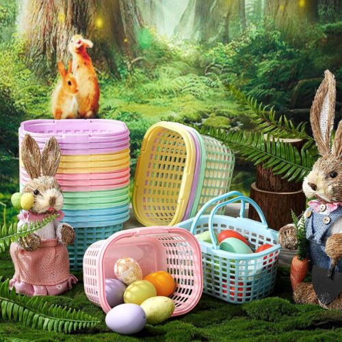 60 Pcs Pastel Plastic Easter Baskets Bulk Small Colorful Plastic Baskets with... - Picture 5 of 6