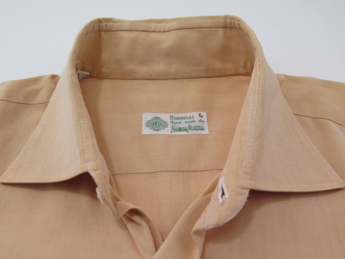 Luigi Borrelli Men's 100% Cotton Orange Hand Made Italian Dress Shirt 16 Large - Picture 4 of 12