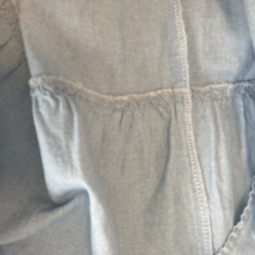 Madewell Denim Ruffle-Strap Tiered Maxi Dress Blue Smocked Size SP - Picture 16 of 17
