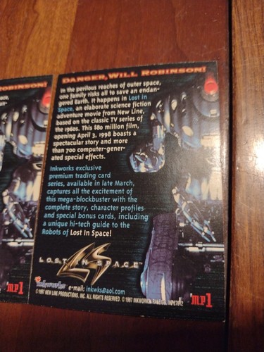 Set 2 LOST IN SPACE Sammelkarte Promo THE MOVIE Inkworks 1997 #MP1 matt Leblanc - Bild 5 von 6