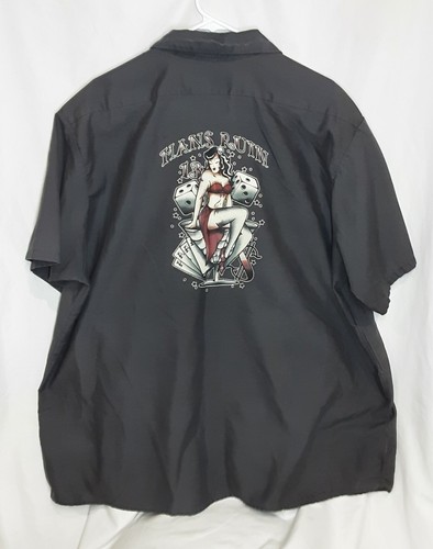 Lucky 13 Apparel Pin Up Girl Mans Ruin Mechanic Work Shirt Men's Size 3XL - D41 - Picture 4 of 5