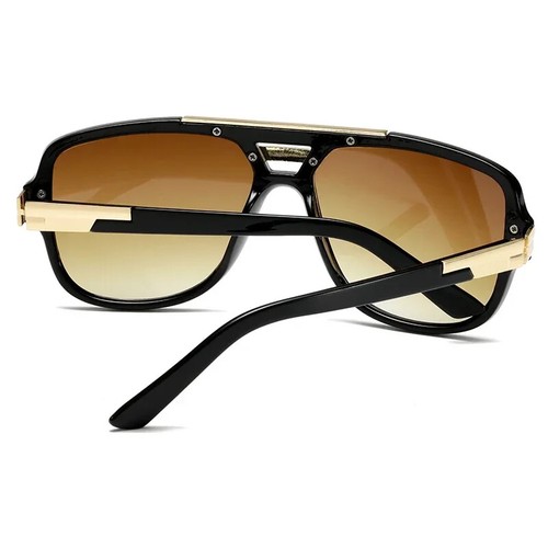 Hombres Moda Gafas de sol Gran Tamaño Cuadrado Top Marco Hip Hop Elegante Negro - Imagen 4 de 8