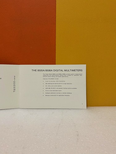 Fluke the 8505A/8506A Digital Multimeters Getting Started - Picture 2 of 2