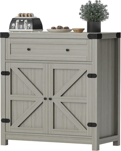 Robust Farmhouse Buffet Cabinet with Large Drawer for Kitchen, Dining, Entryway - Picture 9 of 9
