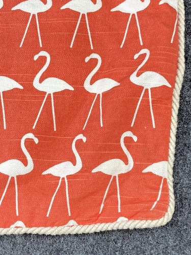 Flamingo Pillow Cover Stratford Home Orange & White 24"x 14" (no insert) - Picture 4 of 10
