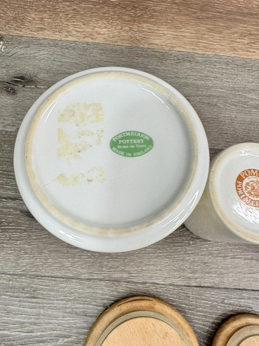 Portmeirion Botanic Garden Canisters Jars Wood Lids England set 3 - Picture 8 of 16