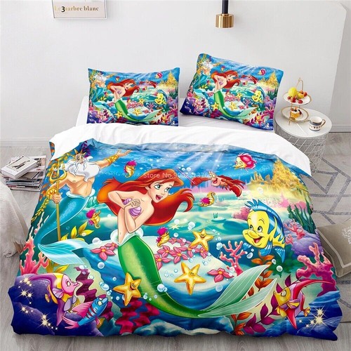 The Little Mermaid Princess Ariel 3D Duvet Cover Bedding Set Pillowcase Quilt - Picture 6 of 39