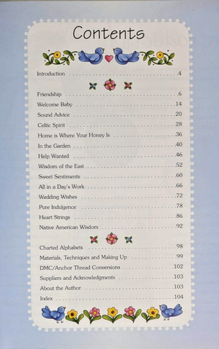 Joan Elliot Cross Stich Sentiments and Sayings Hard Cover Book 40+ Designs - Picture 2 of 16