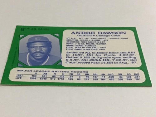 ANDRE DAWSON Oddball Insert & Regular issue Baseball CUBS EXPOS YOU CHOOSE - Picture 76 of 453