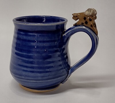 Robbi Portela Handmade Studio Crafted Art Pottery Mug When Pigs Fly Flying Pig 